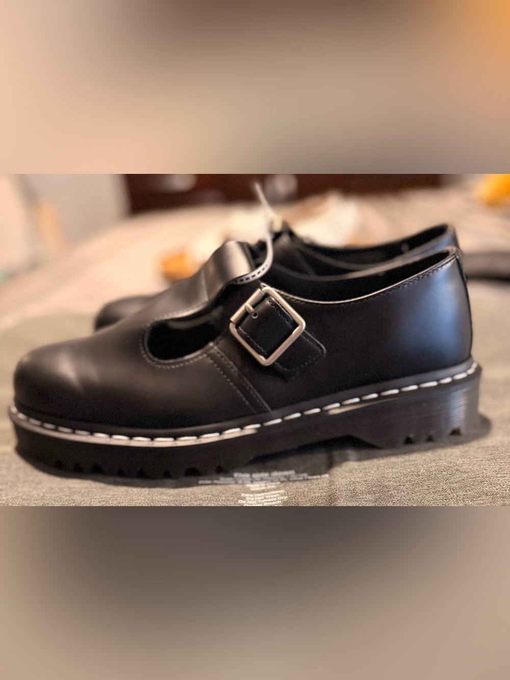 Dr Martens Polly Bex white stitch Shoes- Size UK9, USM- 10, USW- 11, EU43 NEW